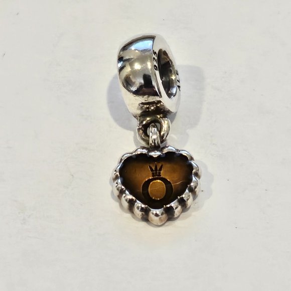 New Pandora Retired Brown Enamel Pandora Forever Dangle - 790471E10 - Picture 1 of 6